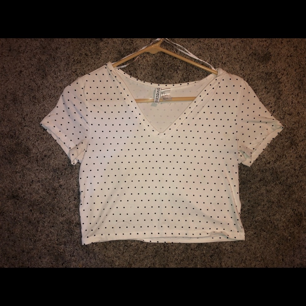 Polka Dot Cropped T-shirt